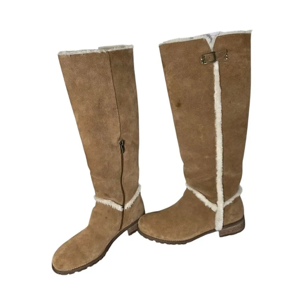 Bjorndal Allison Camel Tan Suede Knee-High Boots Size 11
